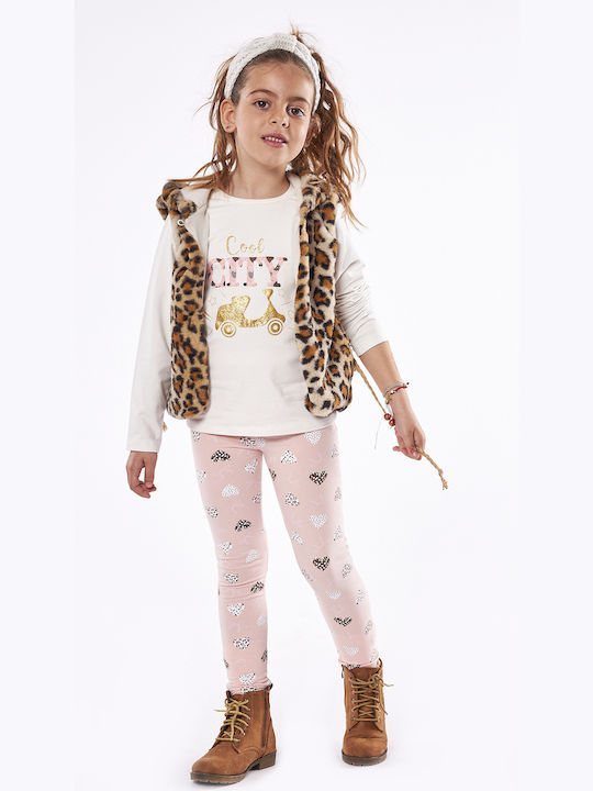 Εβίτα Kids Set with Leggings & Jacket Winter 3pcs Brown