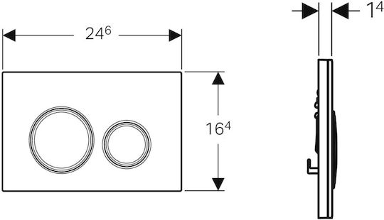Geberit Sigma 21 Placă de scurgere pentru toalete Dual Flush