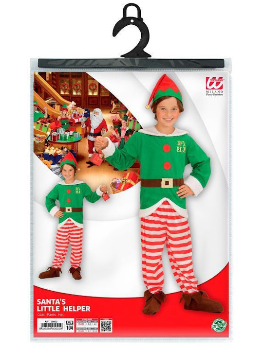 Widmann Kids Christmas Costume Elf Santa's Helper Green