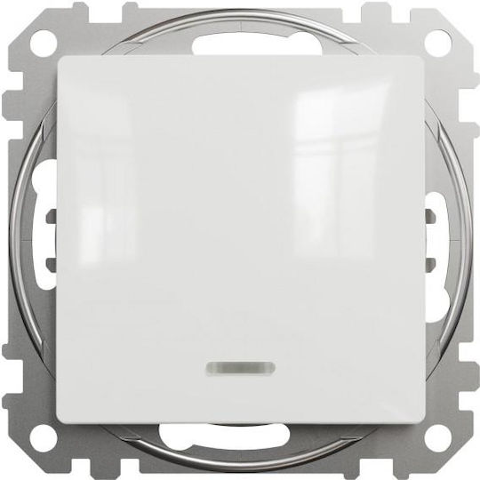 Schneider Electric Μπουτόν Κλιμακοστασίου χωρίς Πλαίσιο σε Λευκό Χρώμα SDD111111L