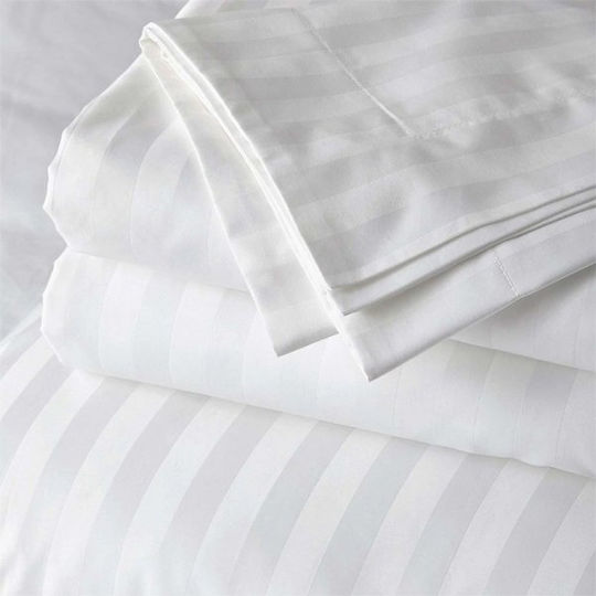 Lino Home Capri Hotel Sheet White Queen Size 240x270cm 100% Cotton 1pcs