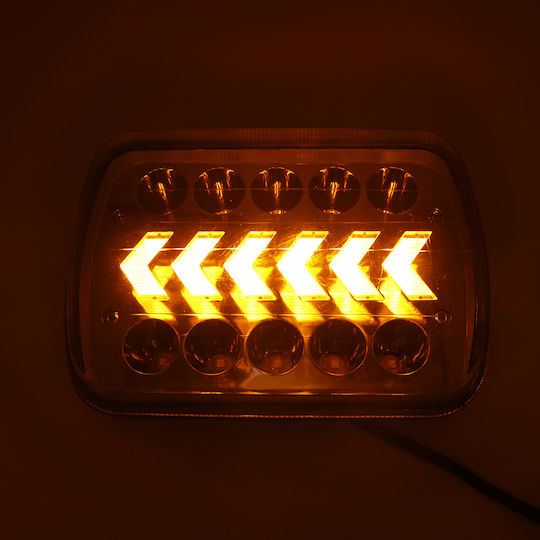Rectangleς Waterproof Headlights Car LED Mercedes-Benz V 12 / 24V 14cm with White Lighting 1pcs