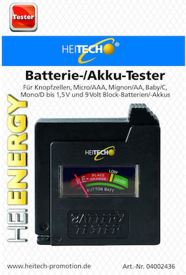 Heitech 04002436 Analog Battery Tester with Battery Size Adjustment Lever