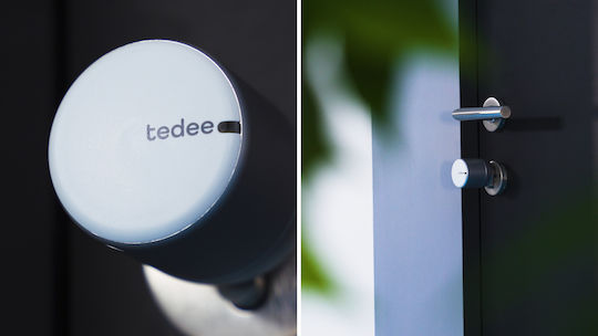 Tedee Electronic Lock in Silver Color with Bluetooth Connectivity