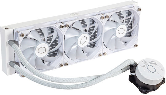 CoolerMaster MasterLiquid 360L Core CPU Water Cooling Triple Fan 120mm for Socket AM4/AM5/1700/1200/115x with ARGB Lighting White