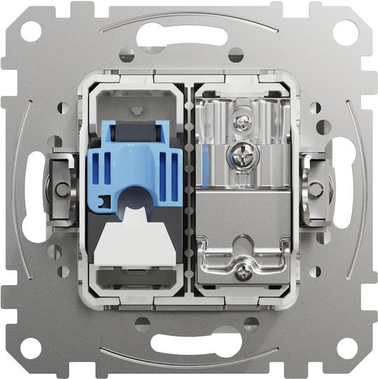 Schneider Electric Sedna Διπλός Μηχανισμός Πρίζας Δικτύου RJ45 Τύπου Cat6 σε Λευκό Χρώμα SDD111469T