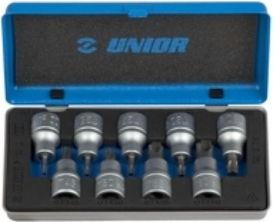 Unior Chei tubulare cu Vârfuri Allen și Patrat de Prindere 1/2'' Set 9buc
