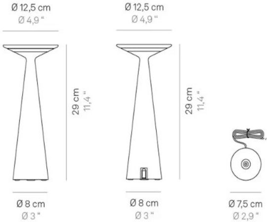 Zafferano Decorative Table Lamp Dama LED Warm to Cool White 3000K 12.5x29cm