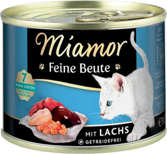 Miamor Feine Beute Wet Food for Adult Cats in Cans with Salmon Grain-Free 185gr