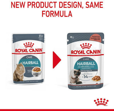 Royal Canin Hairball Храна за мокри котешки хранилки за възрастни котки с Чантичка с Птици Сос 85гр 6бр