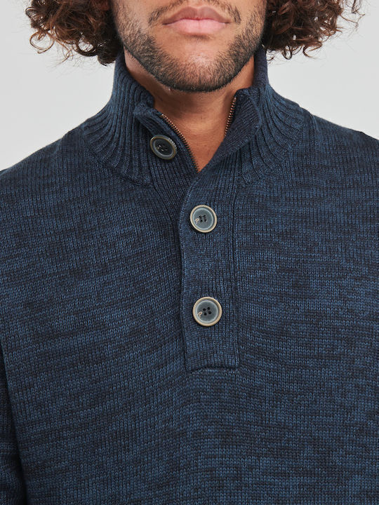 Petrol Industries Men's Long Sleeve Sweater with Buttons Petrol Blue