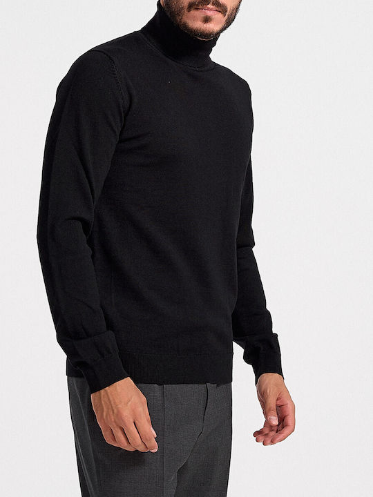 Paul & Shark Men's Long Sleeve Sweater Turtleneck Black