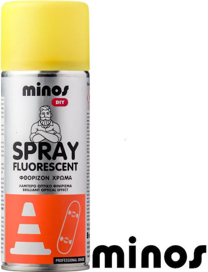 Minos Spray Spray Paint Fluorescent Paint with Metallic Effect Yellow 400ml