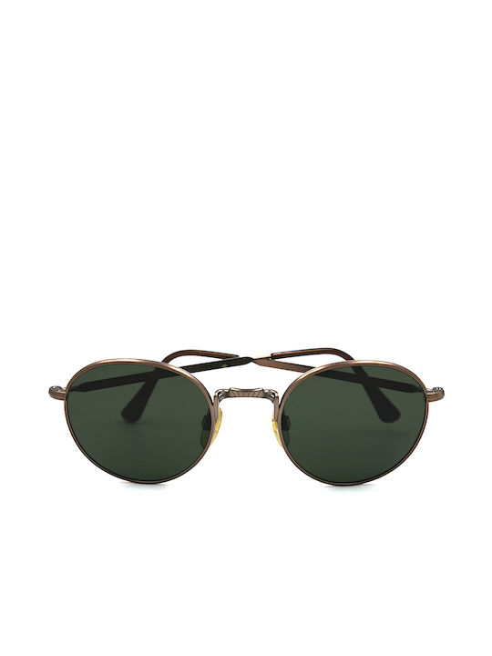 Giorgio Armani Sunglasses with Brown Metal Frame and Green Lens 652 980