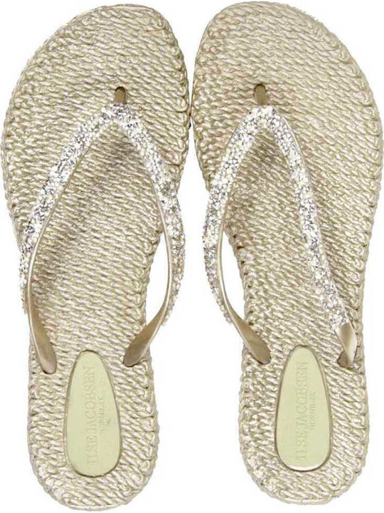 Glitter Women's Flip Flops Gold