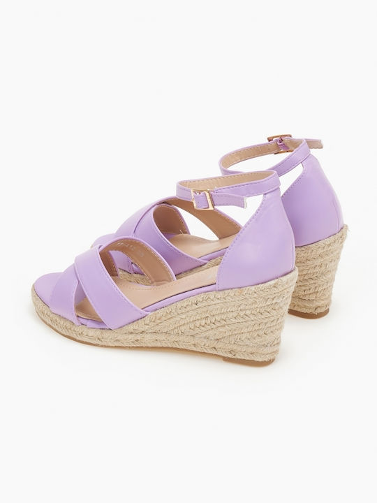 Issue Fashion Platforme dama în stil espadrile Violet