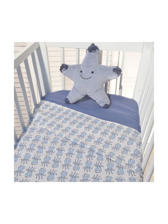 Baby Oliver Fitted Baby Sheets Blue 75x110cm