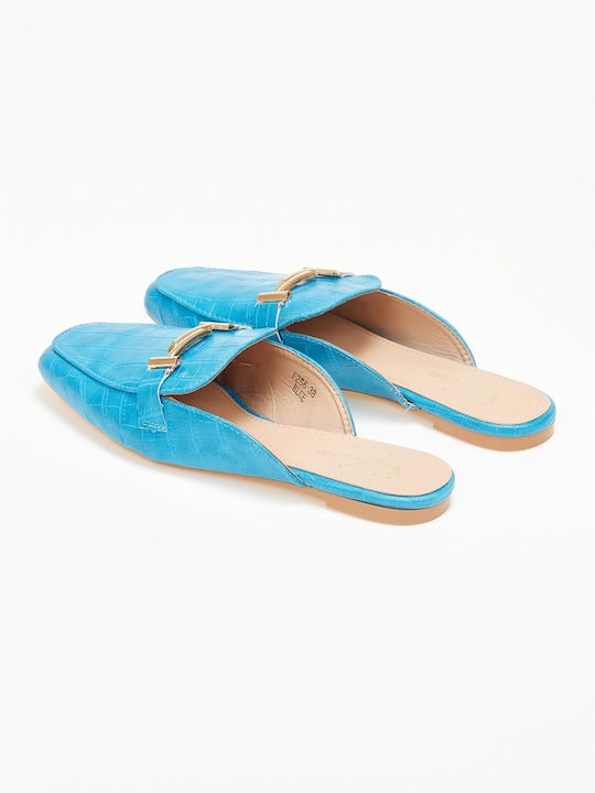 Issue Fashion Chunky Heel Mules Blue 0534/8005507