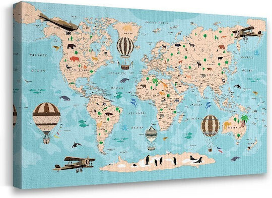 Walls Kids Wall Art Cute World Map