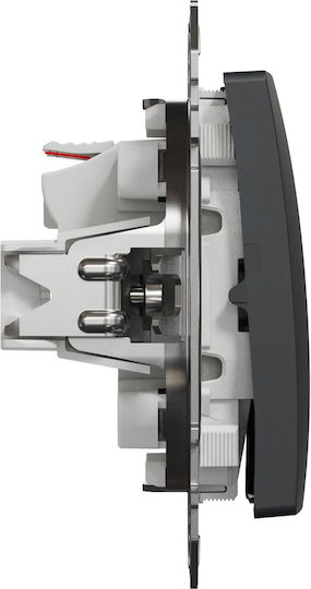 Schneider Electric Sedna Recessed Wall Switch Lighting Two-Way without Frame Anthracite