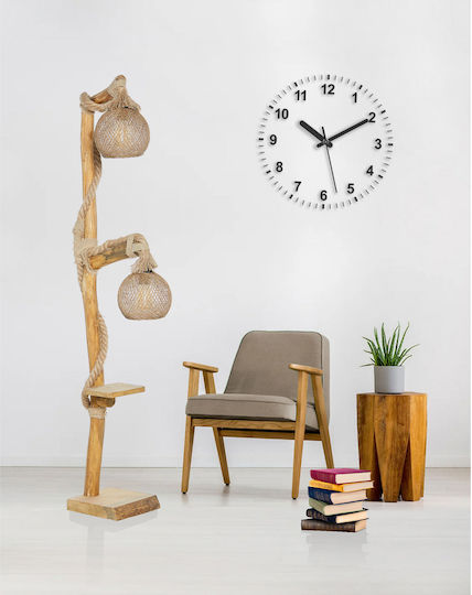 Megapap Wilfred Vintage Floor Lamp H140xW40cm. with Socket for Bulb E27 Beige
