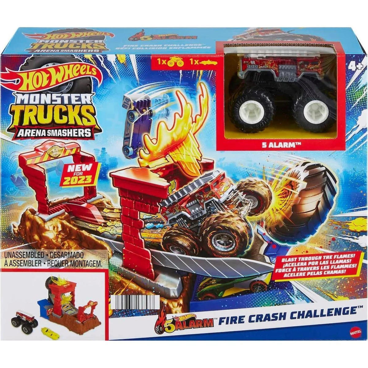 Mattel Hot Wheels: Monster Trucks Arena Smashers Color Shifters - 5-Alarm Rescue (HPN73)