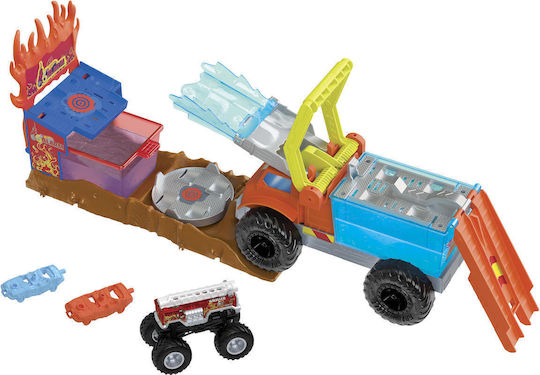 Hot Wheels Fire Truck Chromo Lightning Monster Trucks Track For 5+ Years Old