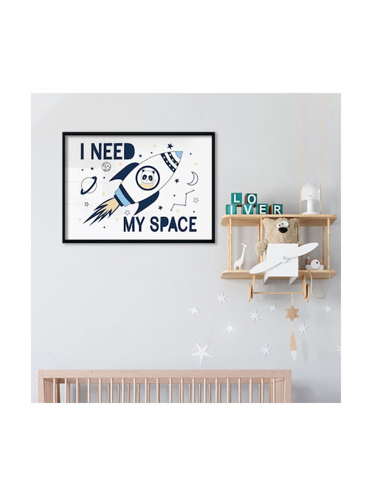 Walls Cadru Pentru Copii Panda Rachetă Cu Ramă Albă Din Lemn 20x15cm