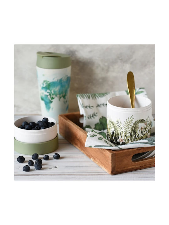 Chic Mic Bioloco Plant Deluxe Chic Mic Save the Planet Mug Bamboo with Lid White 420ml