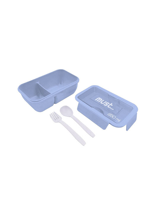 Must Plastic Lunch Box Light Blue 950ml