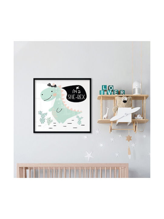 Walls Детска Рамка She-rex с Бяла Рамка от Дърво 60x60бр