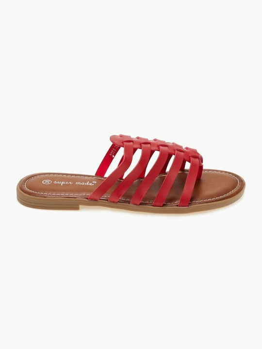 Issue Fashion Women's Flat Sandals in Red Color