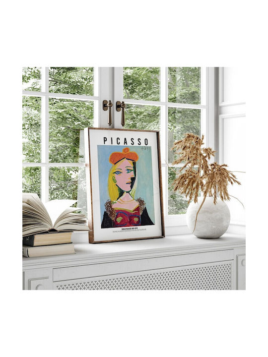 Walls Afiș Femme Au Beret Orange Et Au Col De Fourrure 50x70cm