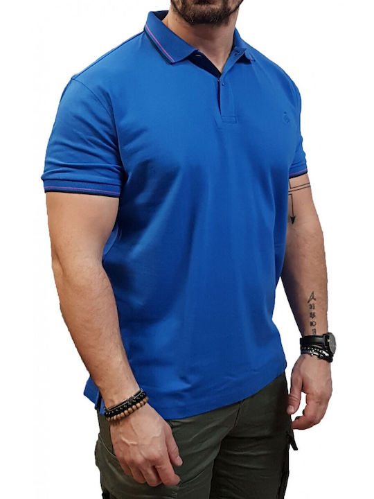 Visconti Men's Short Sleeve Blouse Polo Blue