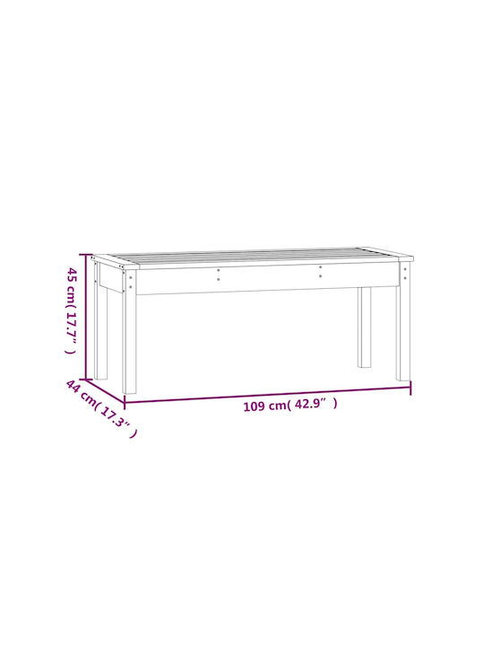 Bench Outdoor Wooden 109x44x45cm