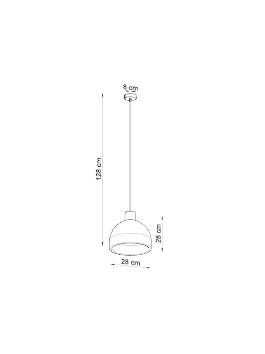 Sollux Damaso Pendant Light Single-Light Bell for Socket E27 White