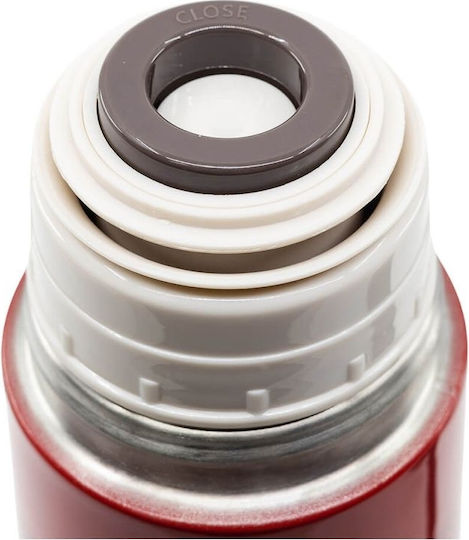 Stor Kids Water Bottle Thermos Super Mario Plastic with Screw Cap Non Spill Burgundy 495ml