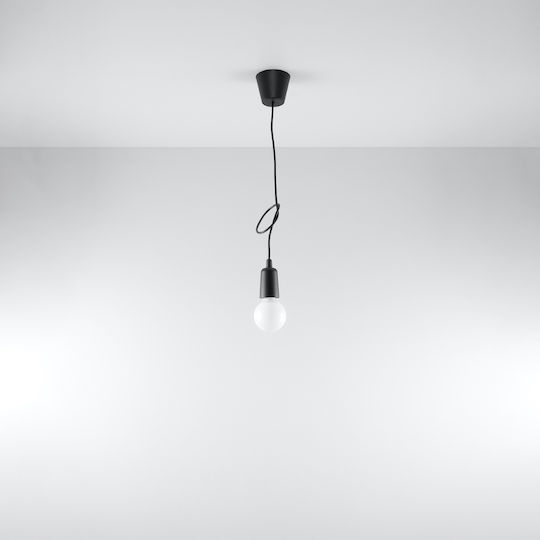 Sollux Diego 1 Висящо Осветително Тяло Черен с Цокъл E27 13x13см.