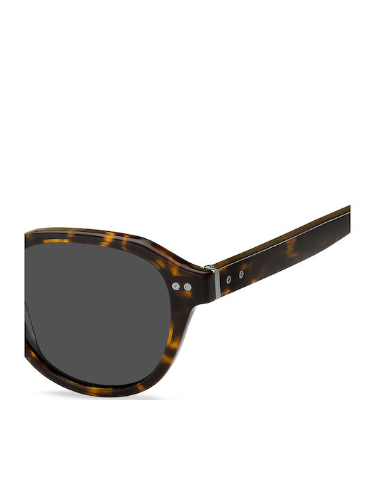 Tommy Hilfiger Men's Sunglasses with Brown Tartaruga Horn-Rimmed Frame and Grey Lens TH1970/S 086/IR