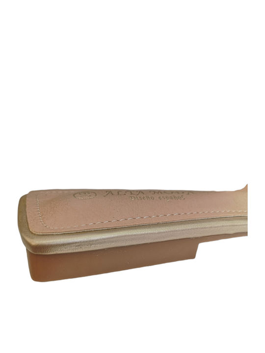 Women's Flat Sandals in Gold Color