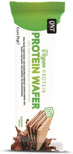 QNT Vegan Protein Wafer Baton cu 32% Proteină & Aromă Alună 35gr