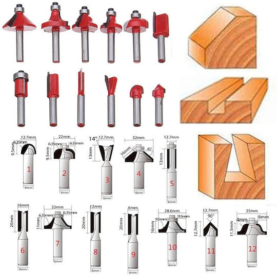 Fräsersatz für Holz 12Stück