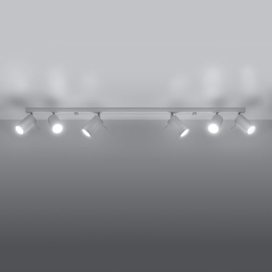 Sollux Ring 6 Spot mit 6 Lichtern und mit Fassung GU10 in Weiß Farbe