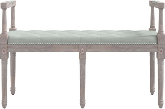 Velvet Upholstered Bench Stool Gray 110x40x70cm