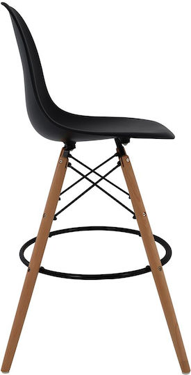 Stool Bar with Backrest made of Polypropylene Fiore Black 57x57x106cm
