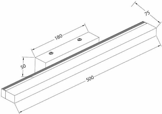 Vivalux Dafne Modern Lamp Wall with Integrated LED and Natural White Light Silver 50x7.5x5cm