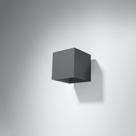Sollux Quad 1 Modern Lamp Wall with Socket G9 Gray 13x13x13cm