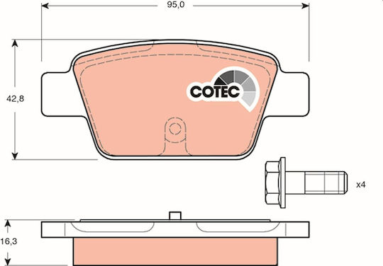 TRW Brake Pad for Alfa Romeo Mito Fiat Bravo / Linea / Multipla / Stilo Lancia Delta