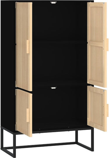 Βιβλιοθήκη Μαύρη 70x35x125εκ.
