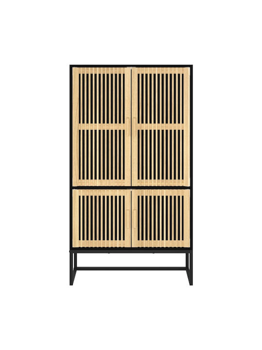 Βιβλιοθήκη Μαύρη 70x35x125εκ.